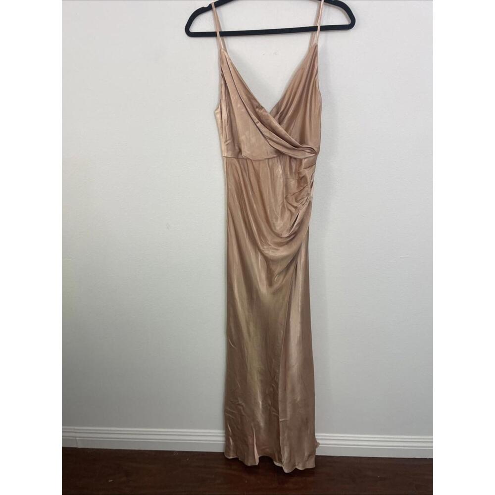 Shona Joy La Lune Cross Draped Maxi satin Dress desert rose SZ 4 NWT $360 msrp - Picture 7 of 8